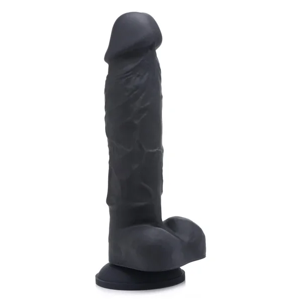 Power Pecker 7 Inch Silicone Dildo with Balls – Black