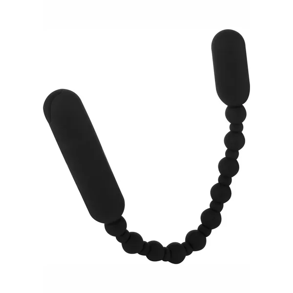 PowerBullet Rechargeable Silicone Booty Beads 10in – Black