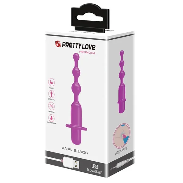 Pretty Love Hermosa Anal Beads Vibrator – 12 Function Fuchsia