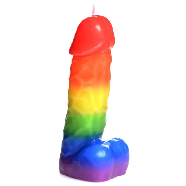 Pride Pecker Rainbow Drip Candle