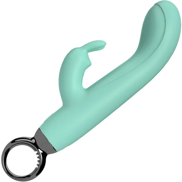 PrimO Rabbit Rechargeable Silicone Dual Stimulation Vibrator By Screaming O - Kiwi Mint