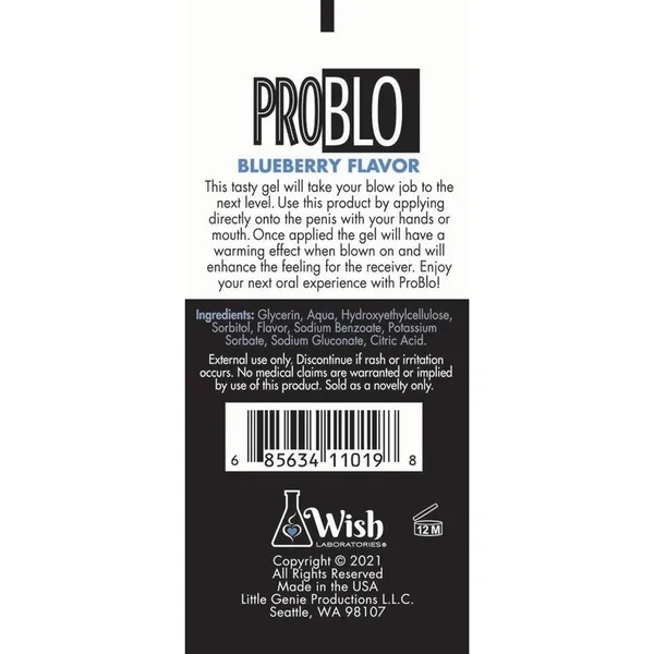 ProBlo Oral Pleasure Flavored Gel 1.5oz – Blueberry
