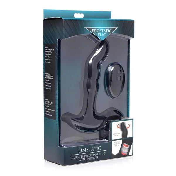 Prostatic Play Curved Rotating Prostate Plug with Remote