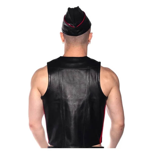 Prowler RED Waistcoat Stripe – Large – Black/Red