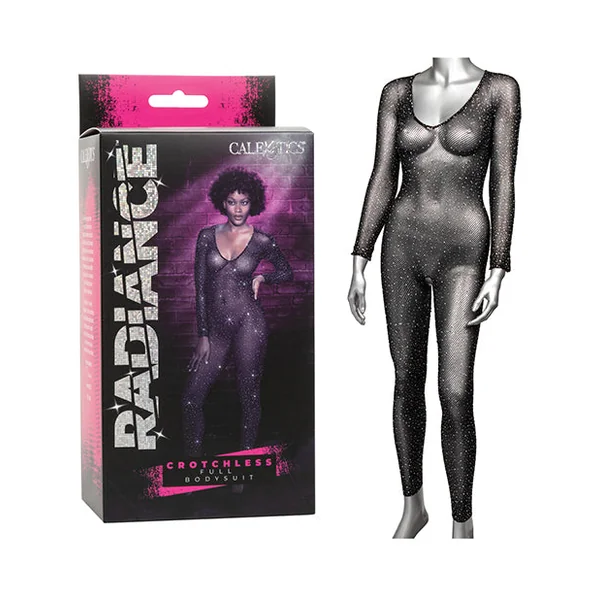 Radiance Crotchless Full Body Suit - Black O/s
