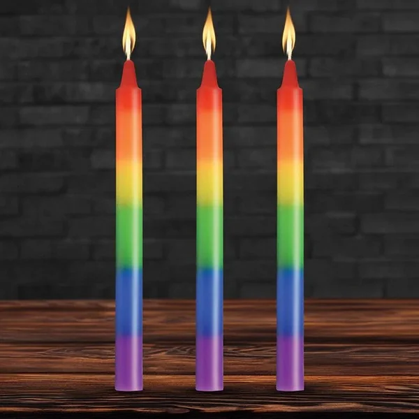 Rainbow Drip Candles 3pk by XR