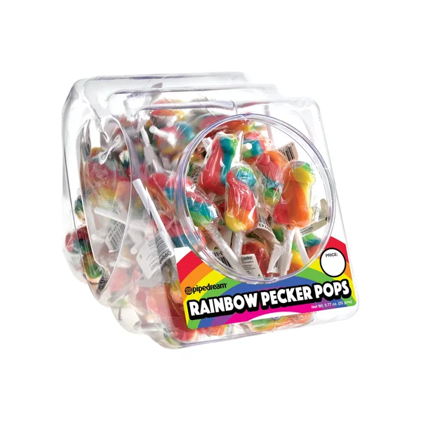 Rainbow Pecker Pops - 72 Count Fishbowl