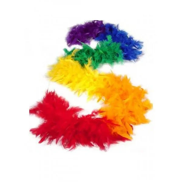 Rainbow Sectioned Feather Boa