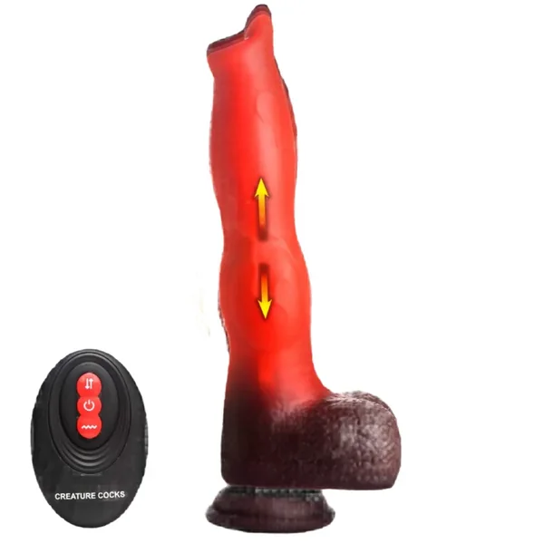 Ramming Hound 9 Inch Thrusting & Vibrating Dog Knot Dildo w/ Suction Cup