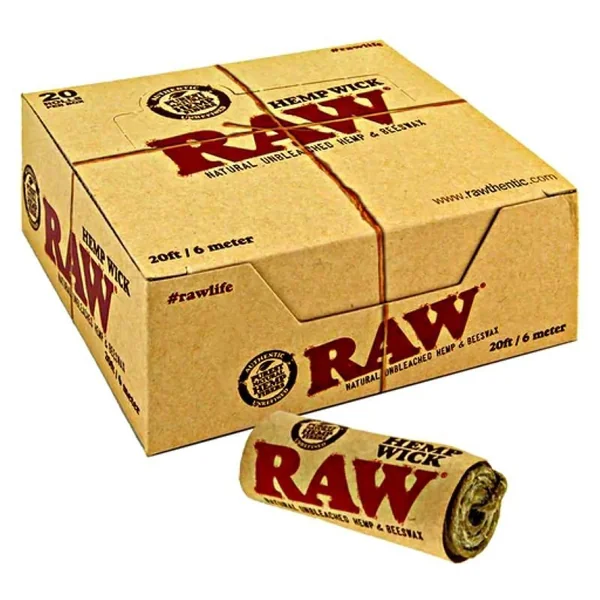 Raw Hemp Wick 20 Feet/ 6 Meter 20 Rolls Per Box