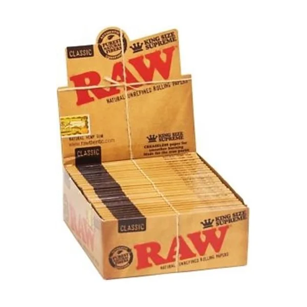 Raw King Size Supreme Rolling Papers 24ct