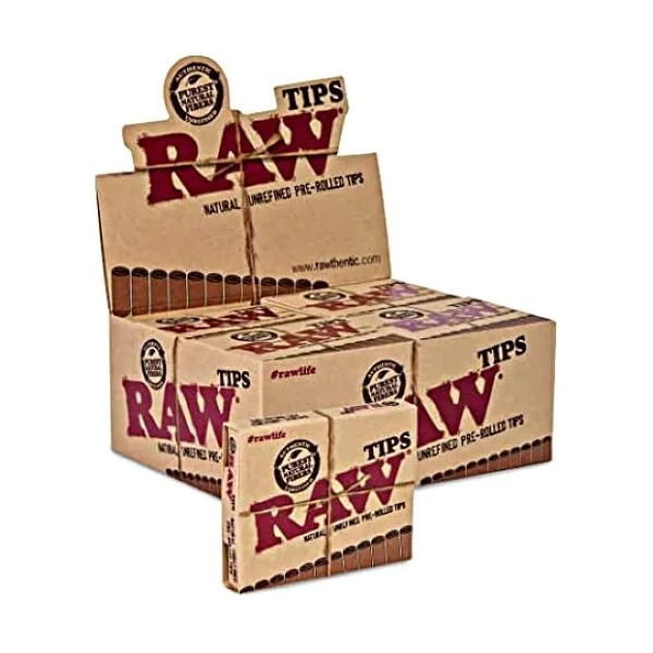Raw Pre-Rolled Tips 20 Per Box