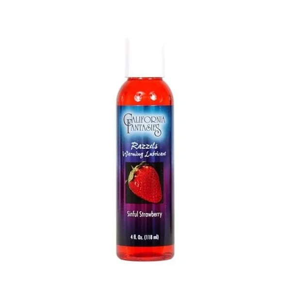 Razzels Warming Lubricant - Sinful Strawberry - 4 Oz. Bottle