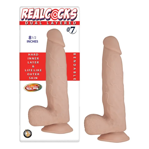 REAL COCKS DUAL LAYERED #7 FLESH 8 1/2 “