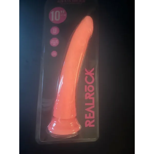 Real Rock 10″ Glow in the Dark Dildo with Suction Cup