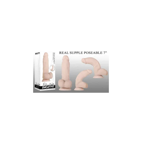 Real Supple Silicone Posable Realistic Dildo 7" by Evolved