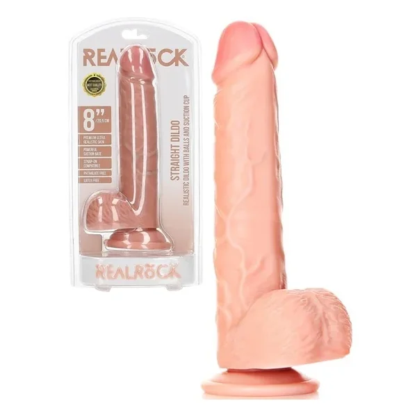 RealRock 8 Inch Straight Dildo With Balls