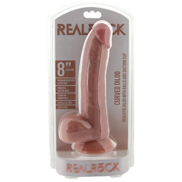 Realrock Realistic Curved Dildo 8" by Shots