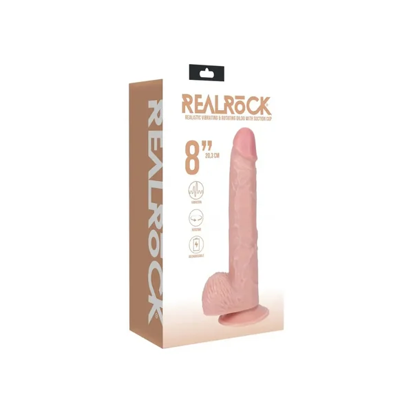 Realrock Vibrating & Rotating Dildo 8" by Shots