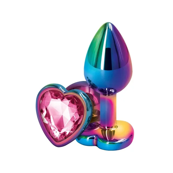 Rear Assets Multicolor Heart Anal Plug – Small – Pink