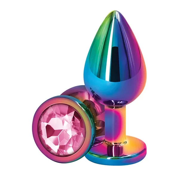 Rear Assets Multicolor Pink Medium Anal Plug