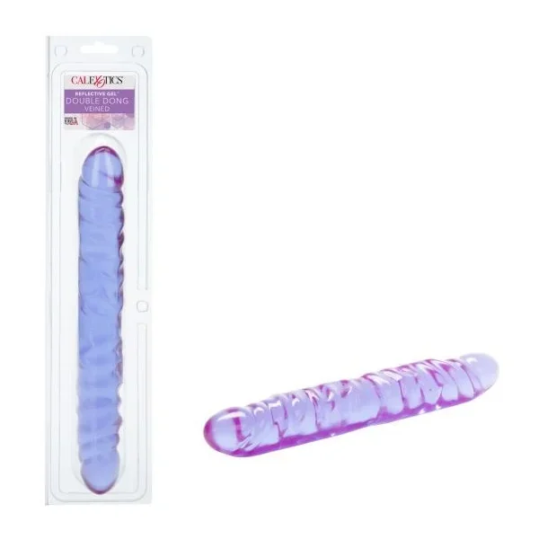 Reflective Gel 12″ Veined Double Dong
