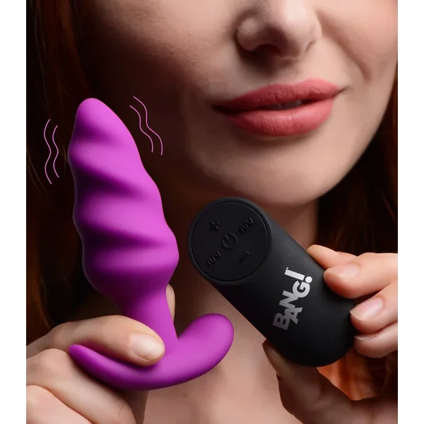 Remote Control 21x Vibrating Silicone Swirl Butt Plug