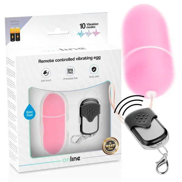 Remote controlled vibrating egg L pink sex toy online stimulation g-spot