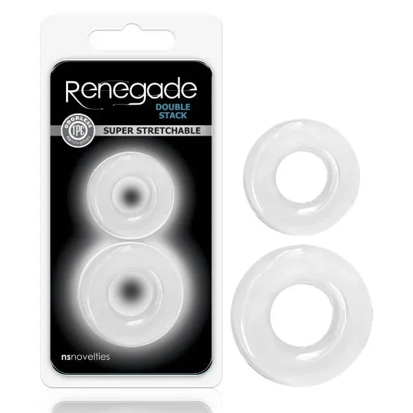 Renegade – Double Stack – Clear Cock Rings – Set of 2