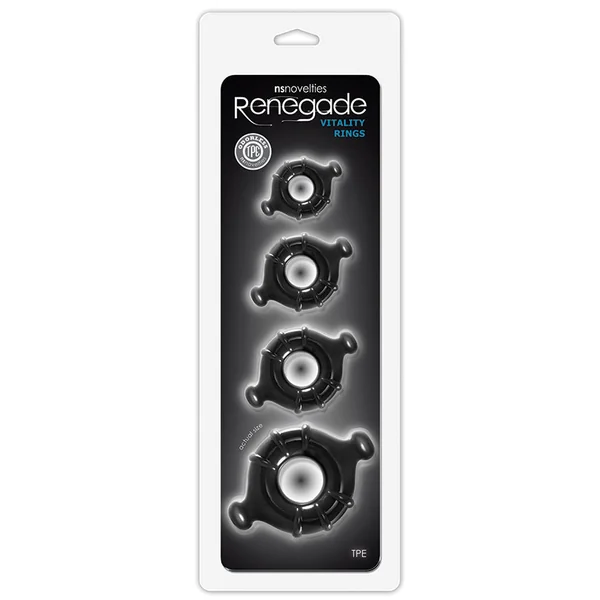 Renegade Vitality Rings - Black (4 Pack)