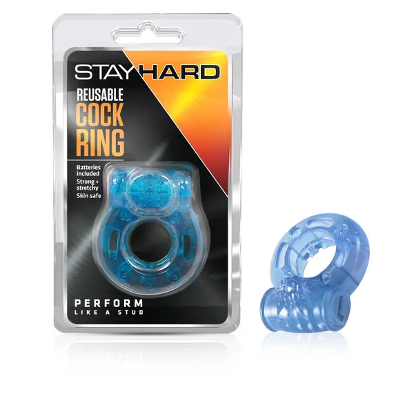 REUSABLE VIBRATING COCKRING BLUE