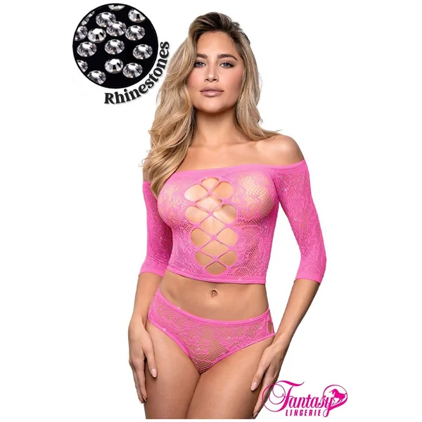 Rhinestone 2pc Set by Fantasy Lingerie