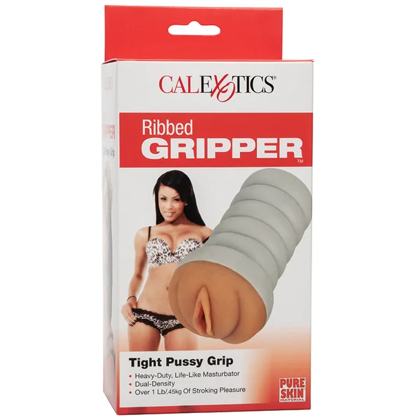 Ribbed Gripper Tight Pussy - Brown