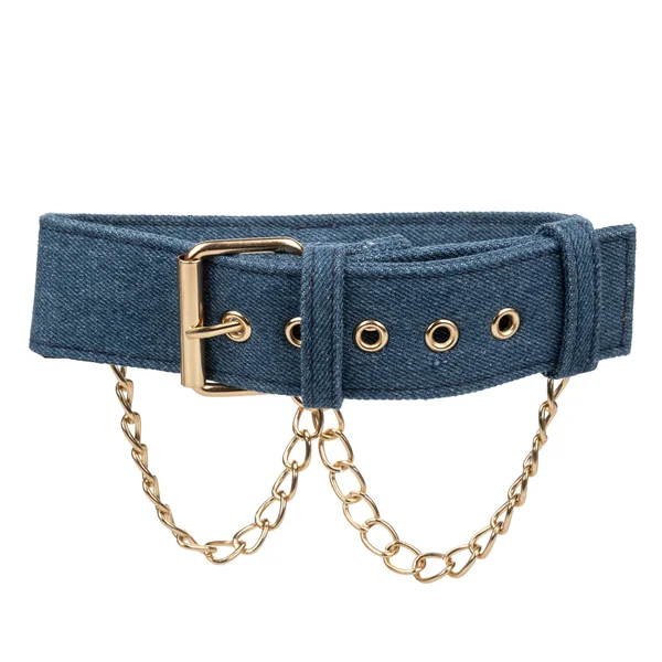 Ride 'Em Denim Collar & Chain Leash