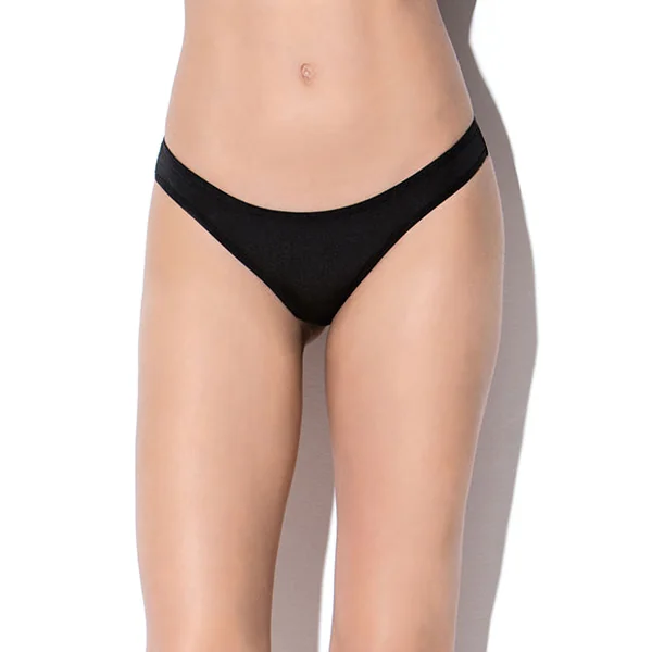 Riviera Microfiber & Fishnet Cheeky Panty Black