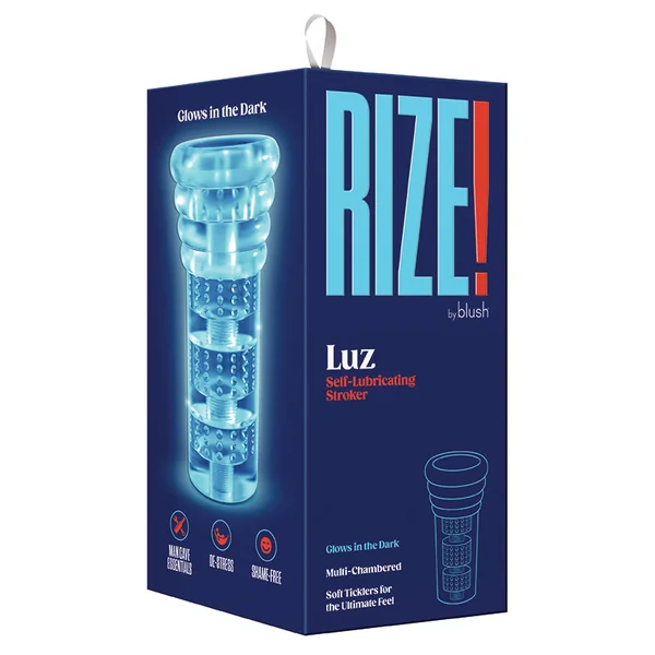 Rize - Luz - Glow in the Dark Self-Lubricating Stroker - Clear