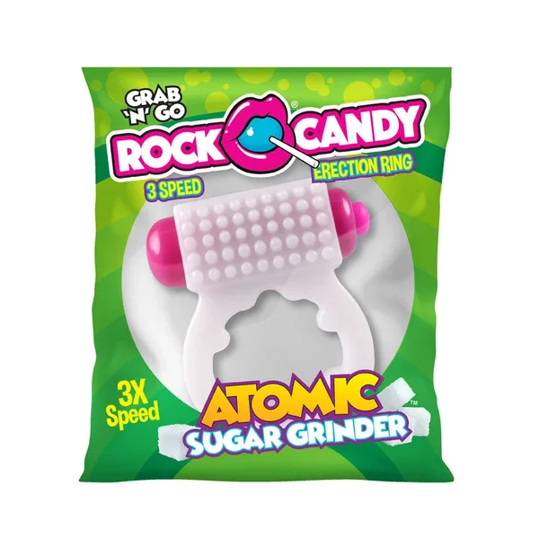 Rock Candy Atomic Sugar Grinder – White 3-Speed Vibrating Cock Ring