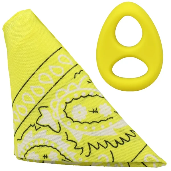 Rock Solid The Code Silicone Cock Ring with Bandana Yellow Black