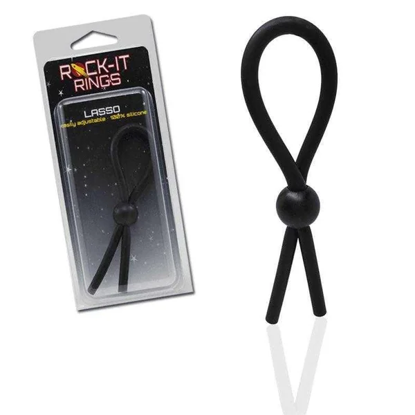 Rock-It Rings Silicone Lasso Cockring - Black