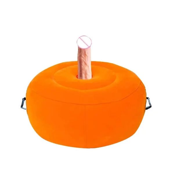 Rofun®Round Inflatable Cushion Elastic Force Chair Furniture More Exciting In Bed Pillow Orange Safe Durable Comfort Portable Air Sofa