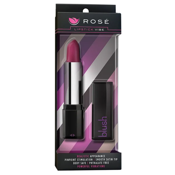 Rose Lipstick Vibe Black 4-Inch Vibrating Mini Vibrator