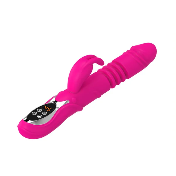 (Rose red)Ultimate G-Spot & Clitoral Rabbit Vibrator - Telescopic, Heated, Rotating