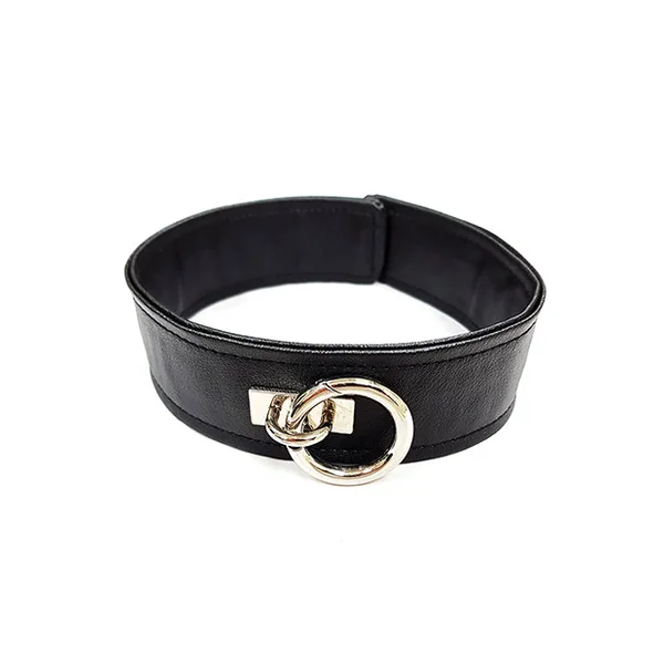 Rouge Fetish Play Vegan Leather Collar - Black