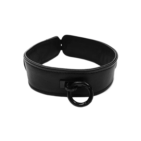 Rouge Leather Collar - Black With Black