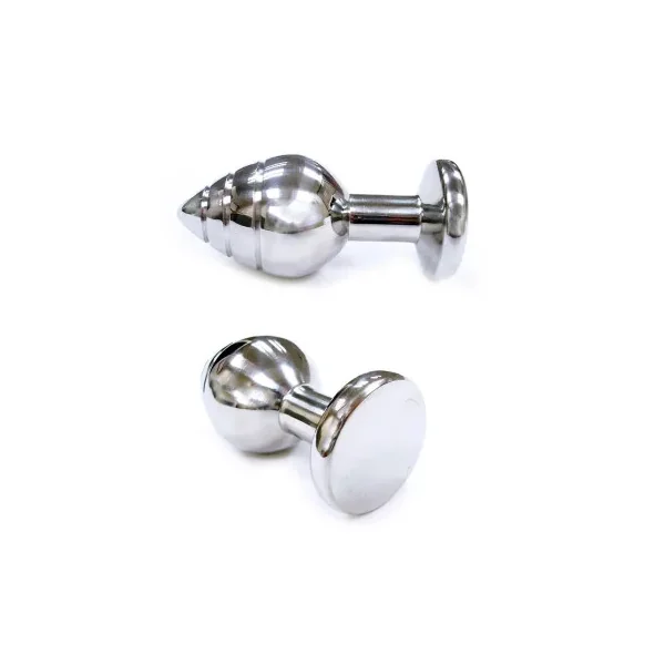 Rouge Stainless Steel Grooved Anal Butt Plug, Small