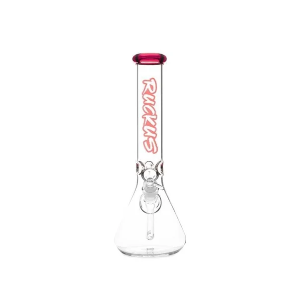 Ruckus Glass 14in Colored Lip Beaker Red