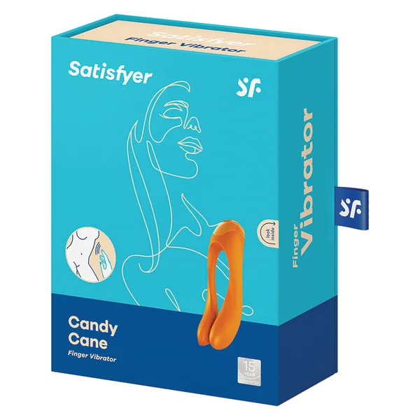 Satisfyer Candy Cane Finger Vibrator - Orange