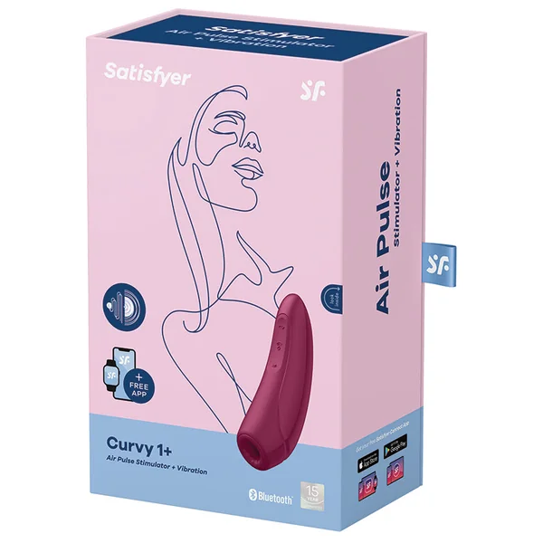 Satisfyer Curvy 1+ Connect App Air Pulse Stimulator + Vibration - Rose Red