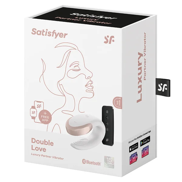 Satisfyer Double Love Connect App Partner Vibrator - White