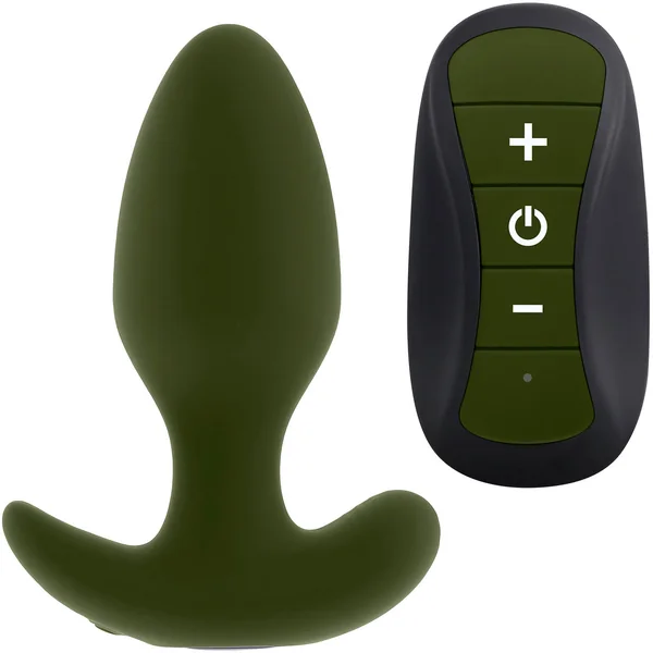 Selopa The Colonel Silicone Rechargeable Waterproof Vibrating Butt Plug With Remote - Green
